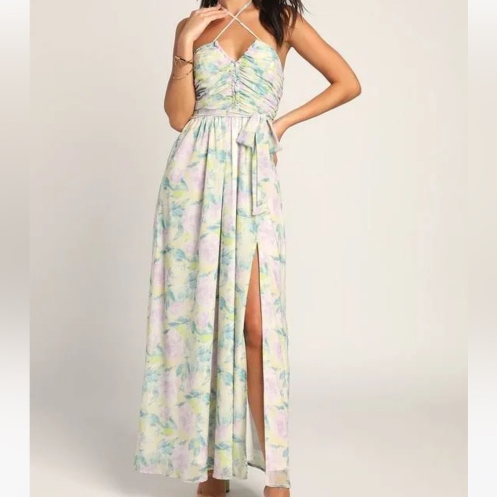 Lulus floral dress effortlessly abloom dress